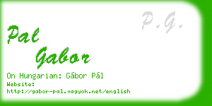 pal gabor business card